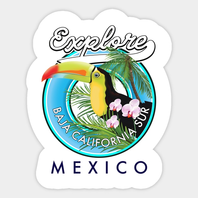 Baja California Sur mexico retro logo Sticker by nickemporium1